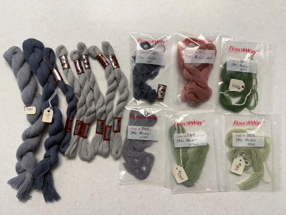 Vintage DMC Broder Medicis Pure Virgin Wool Thread Lot - 14 Skeins